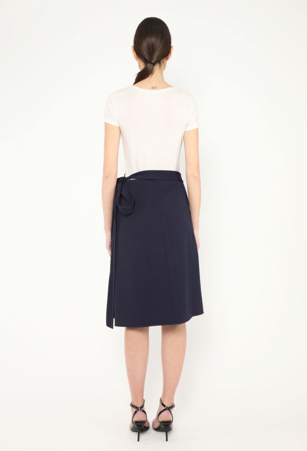 Céline F/W 2014 Navy Wrap Skirt - 5