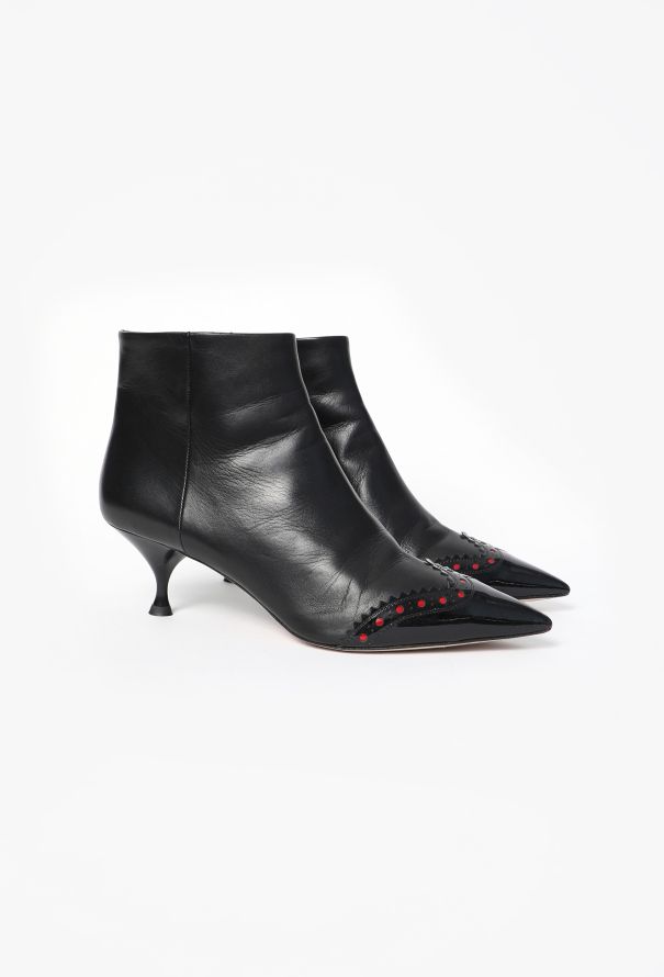Miu Miu Brogue Patent Ankle Boots - 3