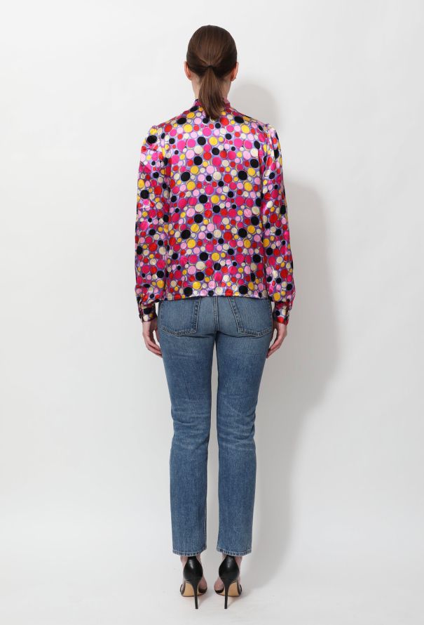 Givenchy 80s Graphic Lavallière Silk Blouse - 4
