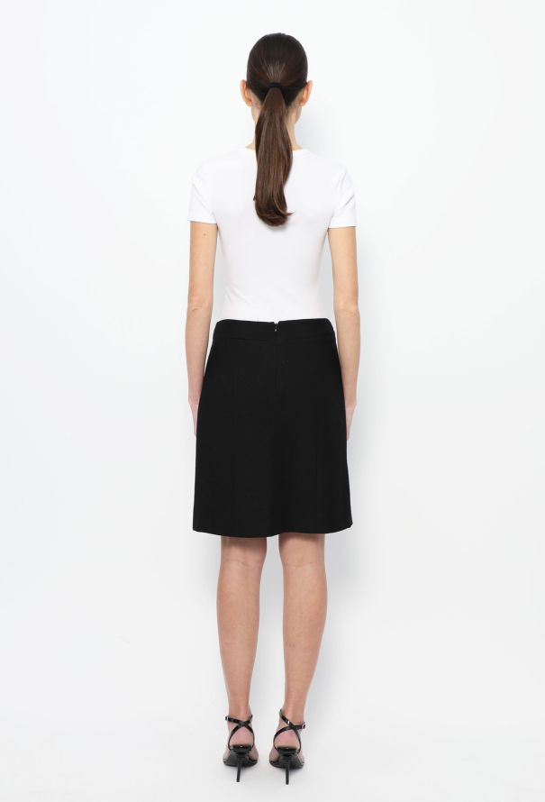 Chanel A-Line Silk Piqué Skirt - 3