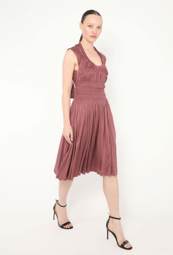Bottega Veneta S/S 2007 Ruched Silk Halter Dress - 4