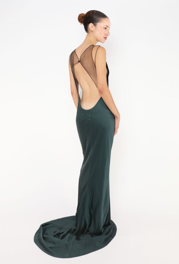 Maison Margiela Green Charmeuse Open-Back Gown – 2024 - 1