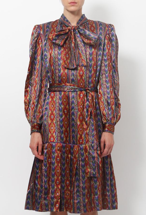Exquisite Vintage Aztec Print Dress - 3