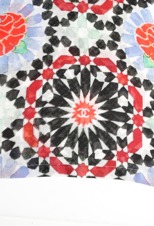 Chanel Resort 2015 Graphic Chiffon Top - 6