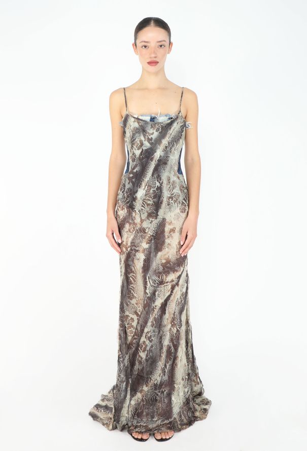 Roberto Cavalli COLLECTOR F/W 2001 Bias Denim Corset Gown - 5