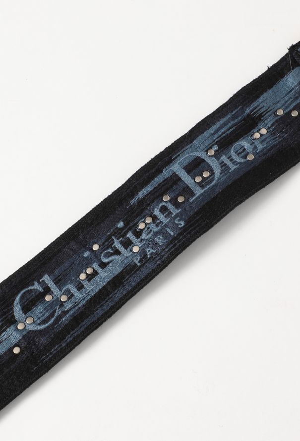 Dior Navy Printed Bag Strap - 4