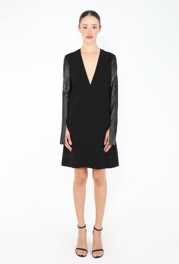 Céline Leather Trim Tunic Dress - 1