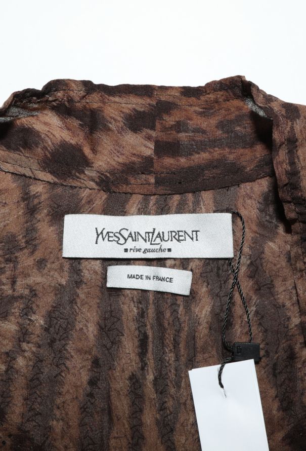 Saint Laurent Leopard Beaded Silk Blouse, S/S 2002 - 5