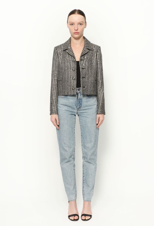 Saint Laurent F/W 2014 Cropped Lamé Jacket - 3