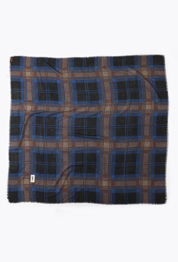 Saint Laurent '70s Fringed Plaid Scarf - 3