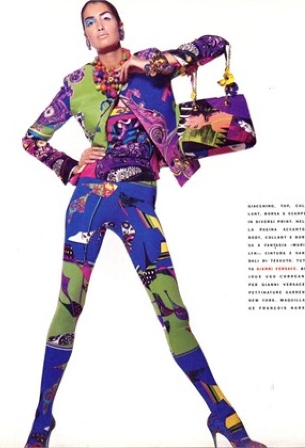 Gianni Versace 90s Gianni Flag Print Leggings - 2