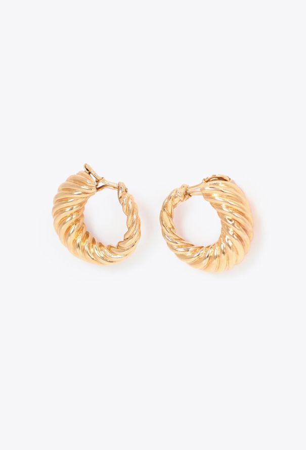 Vintage Fine Jewelry 18k Yellow Gold Twisted Clip On Earrings - 3