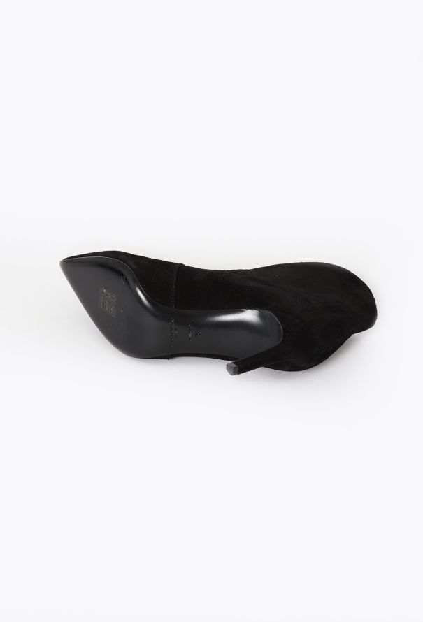 Saint Laurent Suede Stiletto Ankle Boots – Black - 5