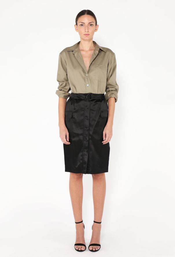 Saint Laurent 2024 Silk Cargo Skirt - 1