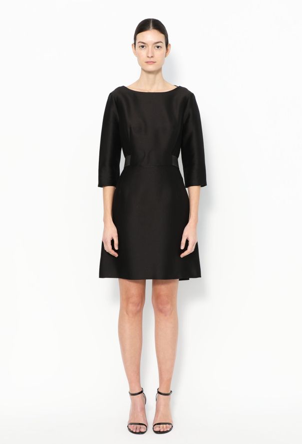 Balenciaga Belted Crêpe A-Line Dress - 1