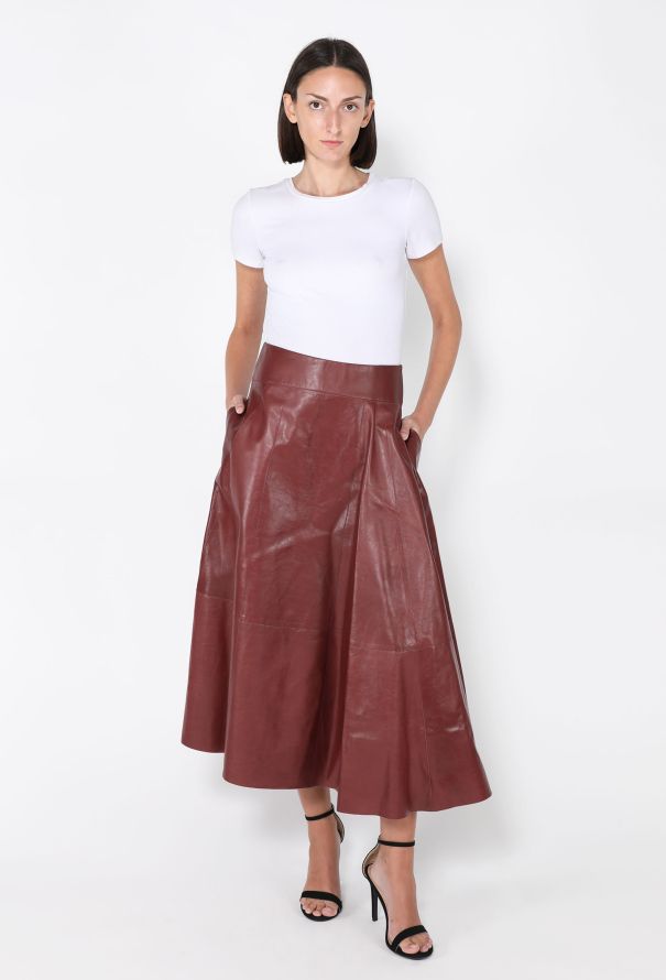 Bottega Veneta Leather A-Line Skirt, 2019 - 1