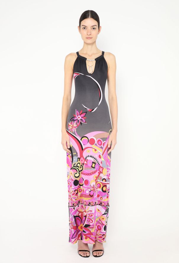 Emilio Pucci Graphic Maxi Halter Dress - 3