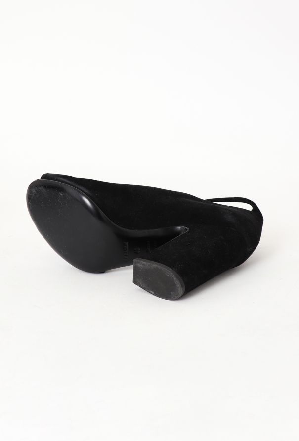Hermès Sculpted Suede Block Heels - 5