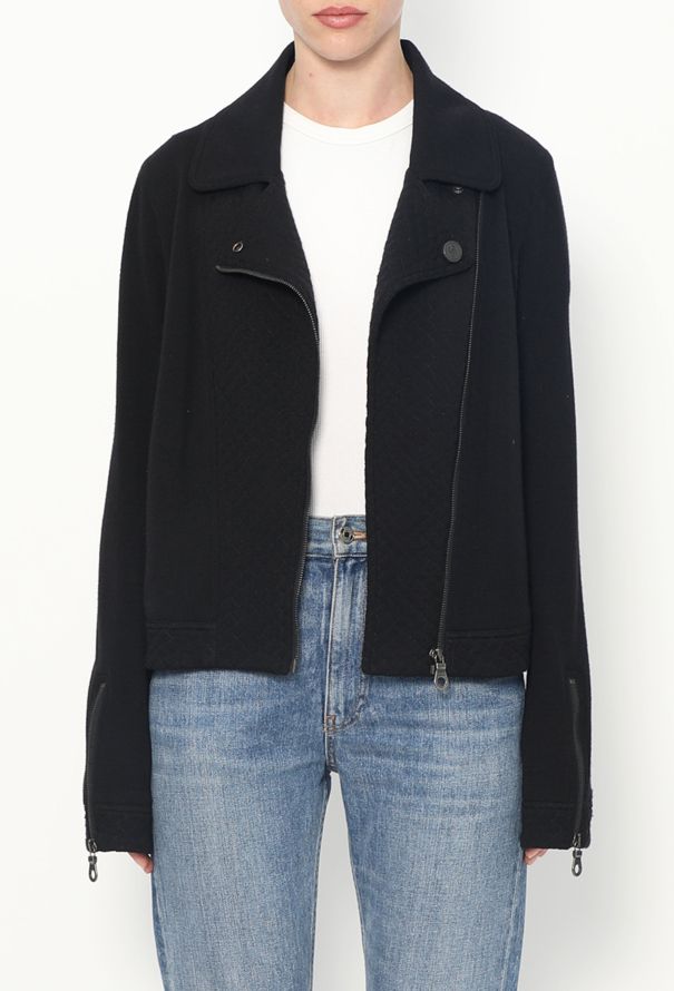 Chanel Quilted 'CC' Biker Jacket Black - 1