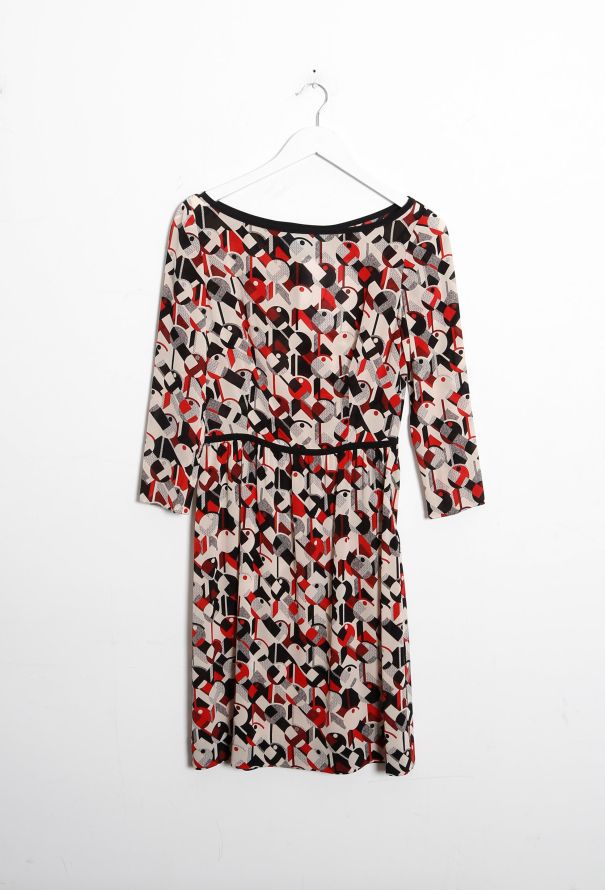 Prada Geometric Print Silk Dress - 5