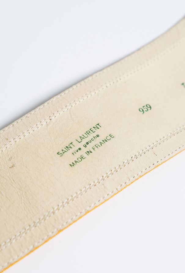 Saint Laurent S/S 1987 Yellow Twill Buckle Belt - 5