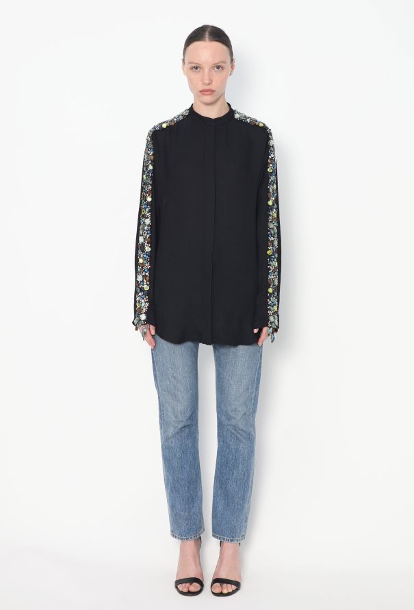 Chloé S/S 2013 Embellished Trim Silk Blouse - 3