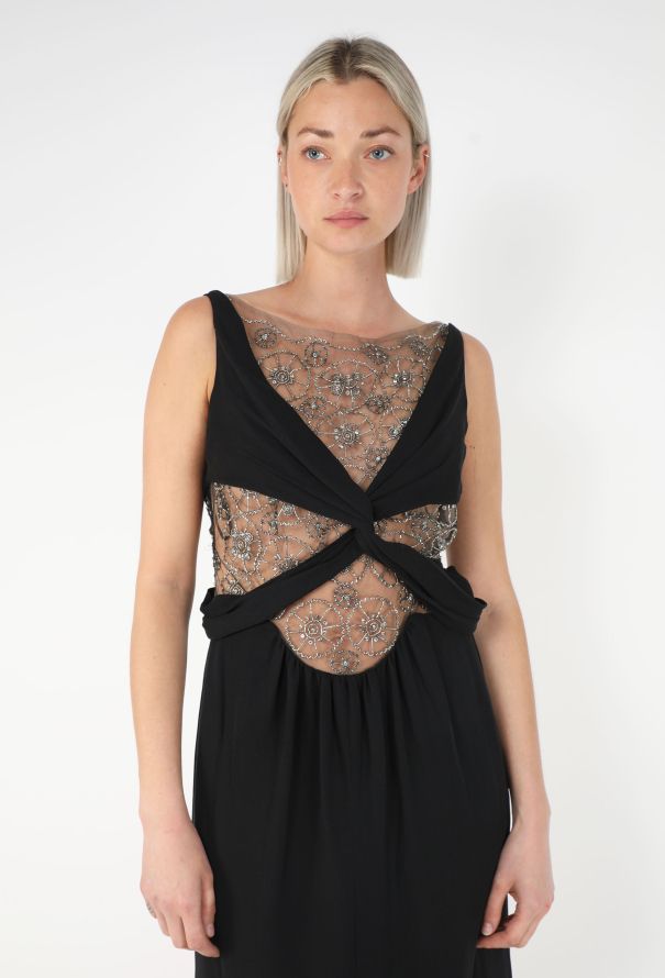 Valentino Draped Lace Bodice Dress, 2001 - 2