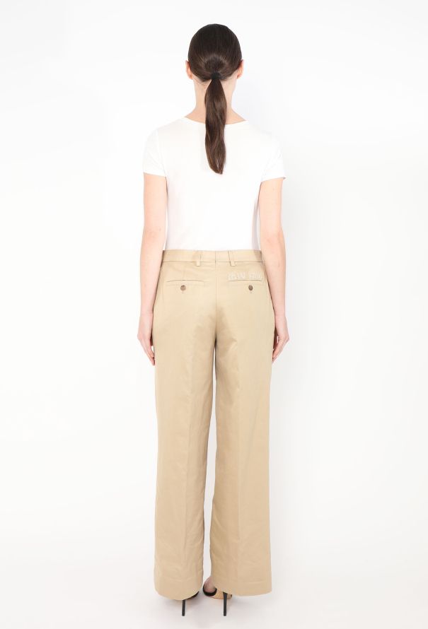 Miu Miu 2021 Gabardine Logo Trousers - 5