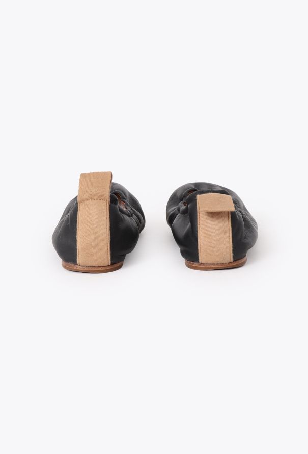 Céline S/S 2015 Leather Ballerina Flats Black - 5