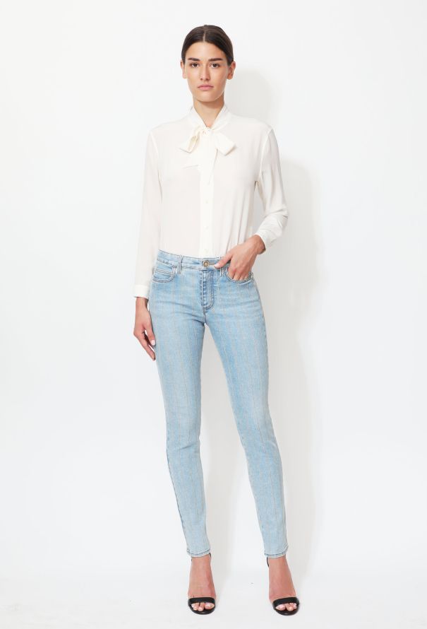 Chanel 2020 Metallic Chainlink Striped Jeans - 3