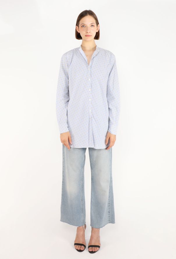 Céline Embroidered Pinstripe Cotton Tunic - 3
