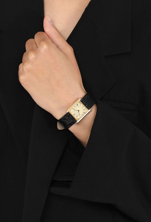 Chopard Vintage 18K Yellow Gold Mechanical 'Tank' Watch - 4