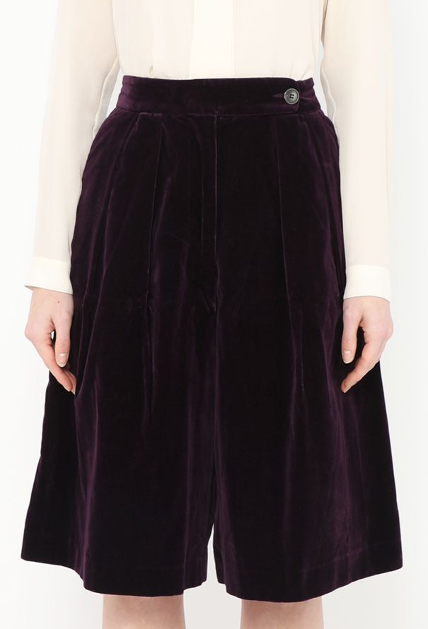 Dries Van Noten 2016 Velvet Pleated Shorts - 2
