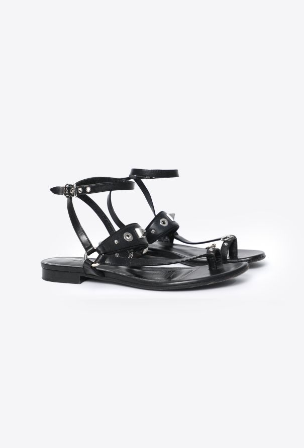 Hermès Studded Leather Médor Sandals - 3