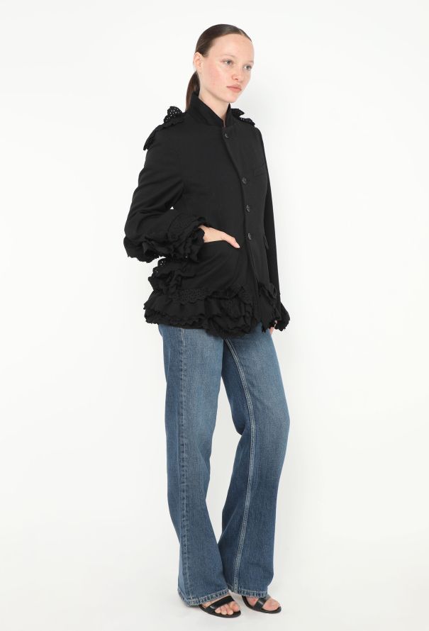 Comme des Garçons F/W 2000 Embroidered Ruffled Blazer - 4