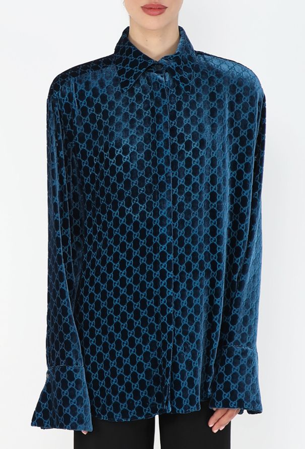 Gucci F/W 1997 Velvet Monogram Shirt - 4