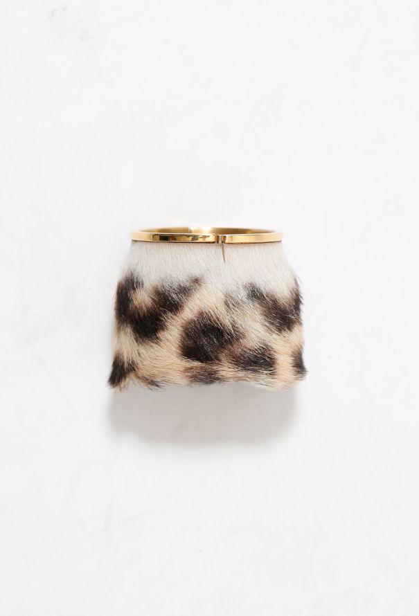Céline Leopard Printed Fur Cuff - 1