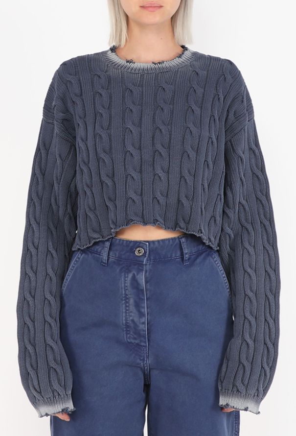 Miu Miu Cropped Cable-Knit Sweater, S/S 2022 - 1