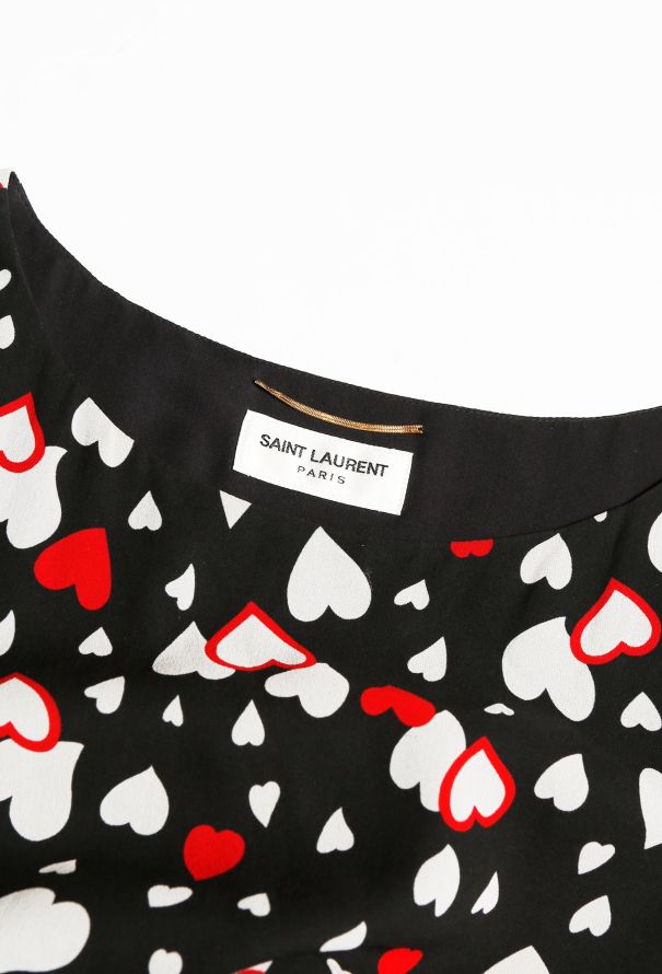 Saint Laurent Heart Printed Silk Dress - 4