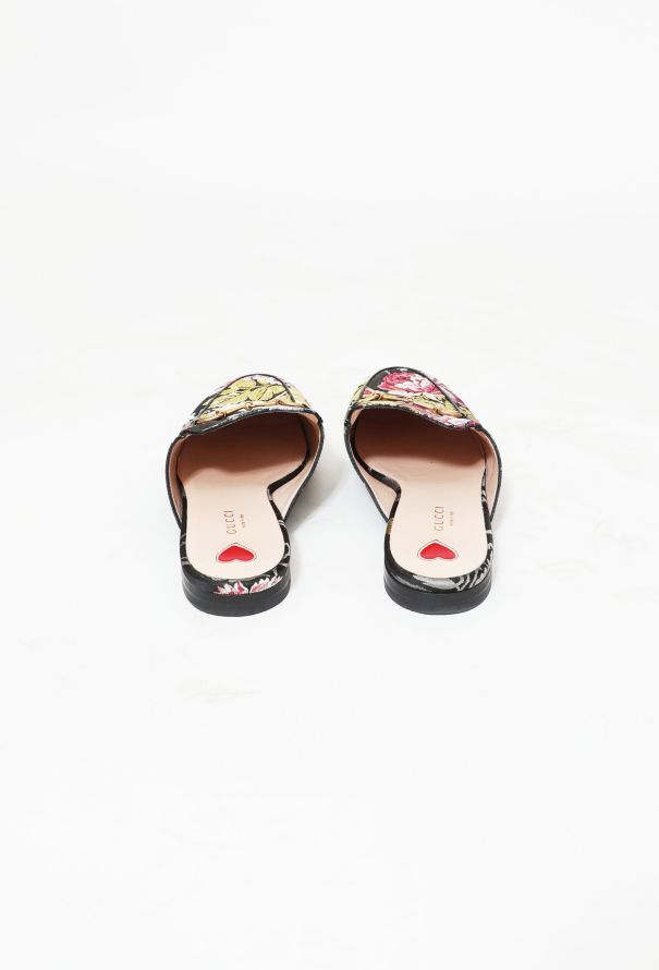Gucci Floral Embroidered Horsebit Mules - 5