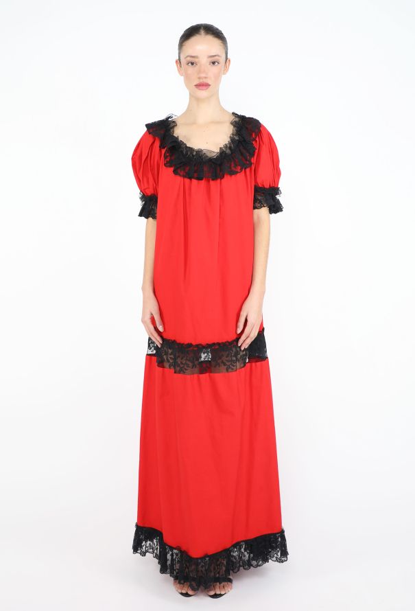 Saint Laurent STUNNING 1977 Chantilly Lace Gitane Dress - 2