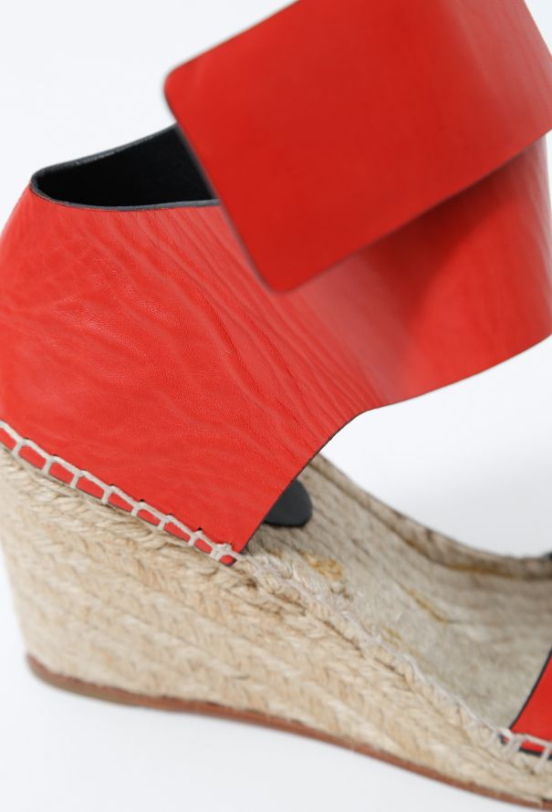 Céline Leather Wedge Espadrilles - 9