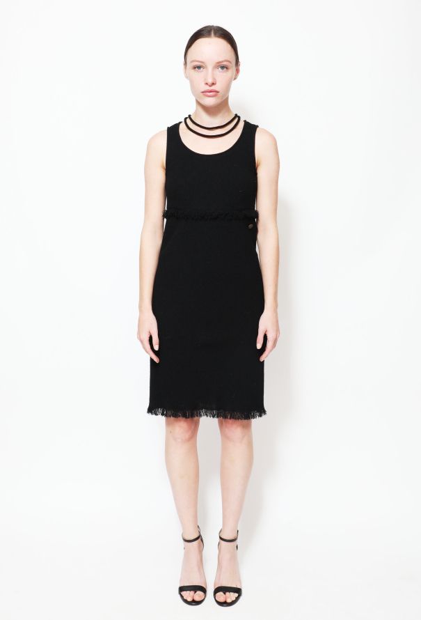 Chanel Frayed Bouclé Collier Dress - 1