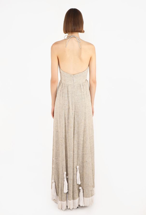 Thierry Mugler Linen Macramé Tassel Dress, 1980s - 6