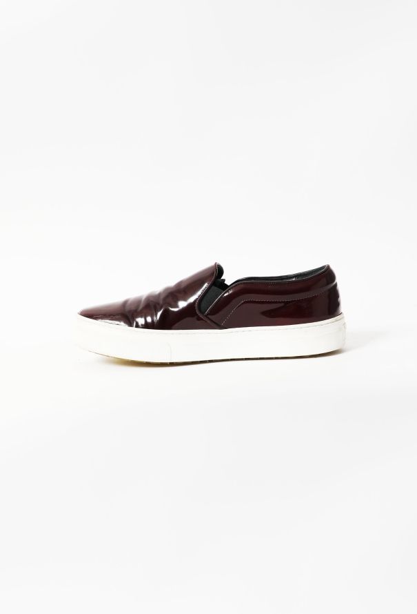 Céline Burgundy Patent Slip-On Sneakers - 5