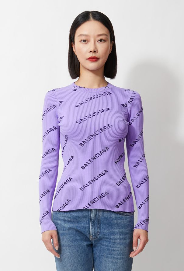 Balenciaga Resort 2019 Logo Ribbed Knit Sweater - 3