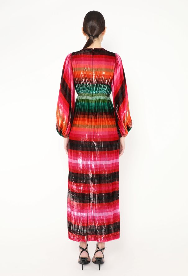 Valentino S/S 2019 Iridescent Velvet Dress - 6