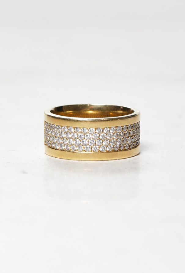 Vintage Fine Jewelry Vintage 18k Yellow Gold Pavé Diamond Ring - 1