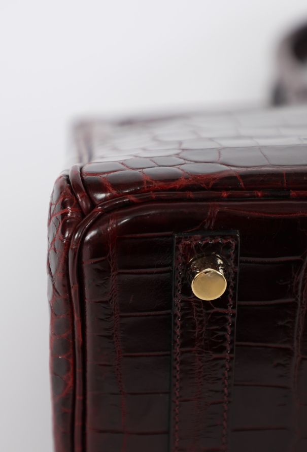 Hermès Exquisite Shiny Bordeaux Niloticus Birkin 30 - 11