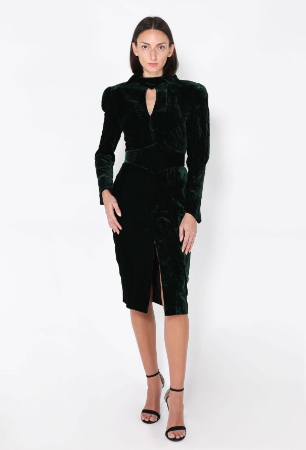 Thierry Mugler Velvet Dramatic Collar Dress, F/W 1986 - 4